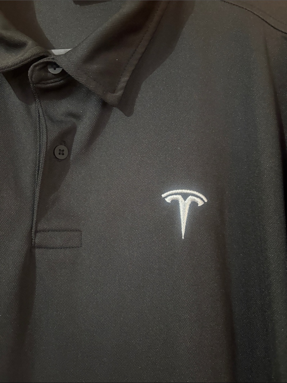 Tesla Black Polo with White Logo - Picture 2 of 5